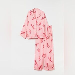 H&M satin pink pajamas with lobsters!
